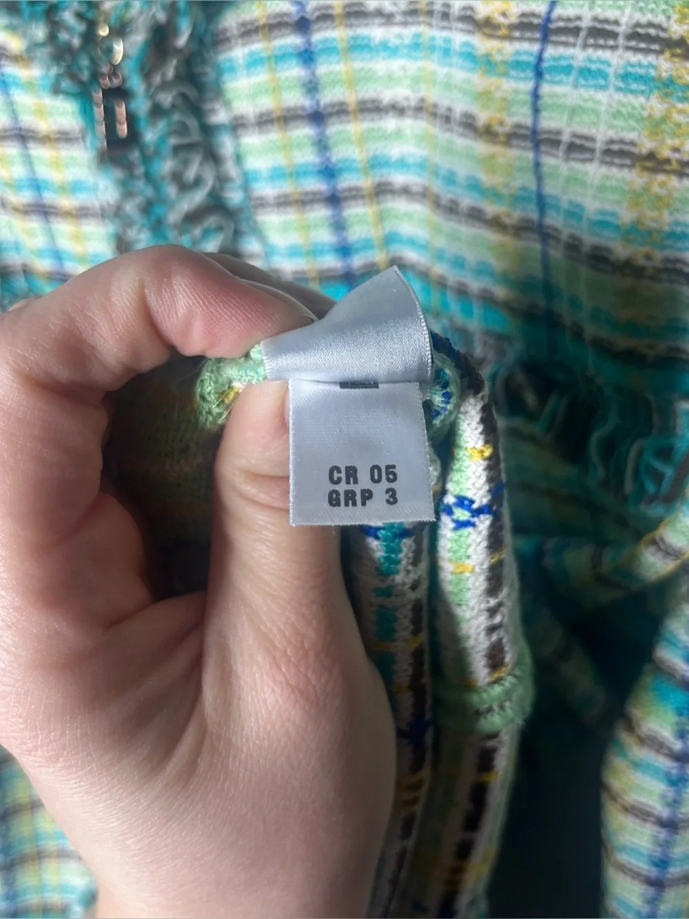 St John Green Plaid Tweed Novelty Knit Zip Up Cardigan Jacket - Picture 7 of 7